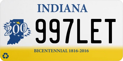 IN license plate 997LET