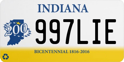 IN license plate 997LIE