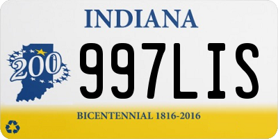 IN license plate 997LIS