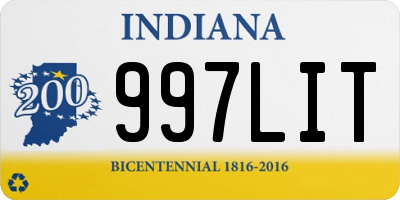 IN license plate 997LIT