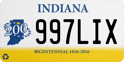 IN license plate 997LIX