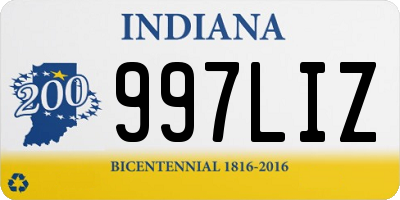 IN license plate 997LIZ