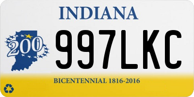 IN license plate 997LKC