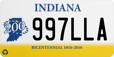 IN license plate 997LLA