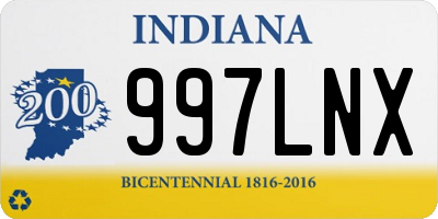 IN license plate 997LNX