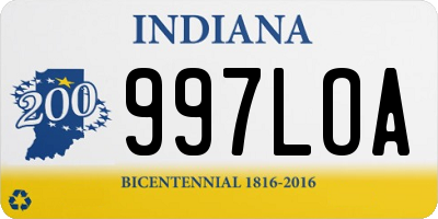 IN license plate 997LOA