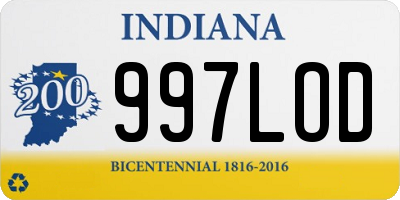 IN license plate 997LOD