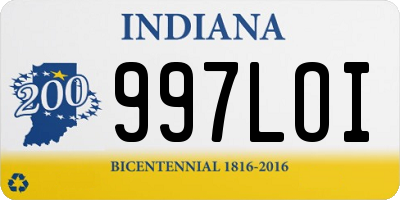 IN license plate 997LOI