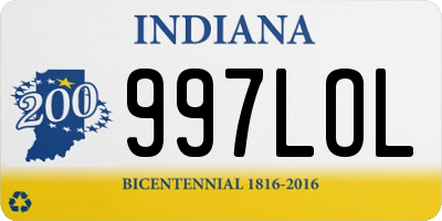 IN license plate 997LOL