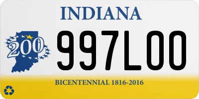 IN license plate 997LOO