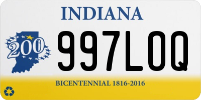 IN license plate 997LOQ