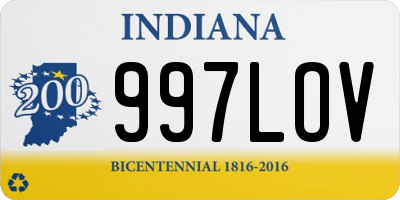 IN license plate 997LOV