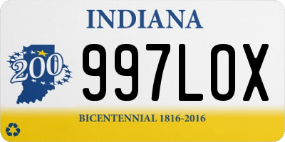 IN license plate 997LOX