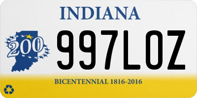 IN license plate 997LOZ