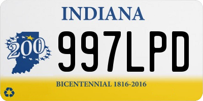 IN license plate 997LPD