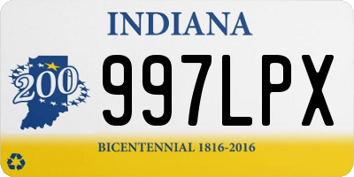 IN license plate 997LPX