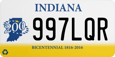 IN license plate 997LQR