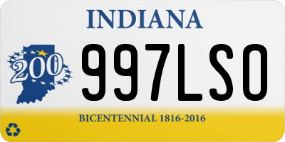 IN license plate 997LSO