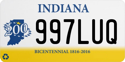 IN license plate 997LUQ