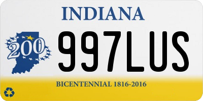 IN license plate 997LUS