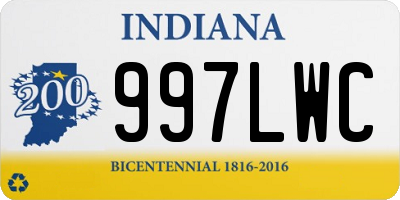 IN license plate 997LWC