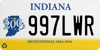 IN license plate 997LWR