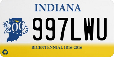 IN license plate 997LWU