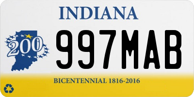 IN license plate 997MAB