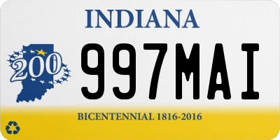 IN license plate 997MAI