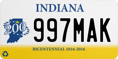 IN license plate 997MAK