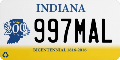 IN license plate 997MAL