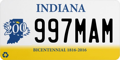 IN license plate 997MAM