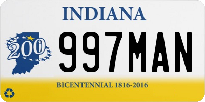 IN license plate 997MAN