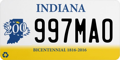 IN license plate 997MAO