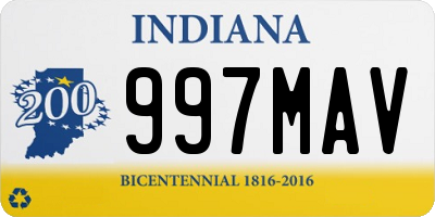 IN license plate 997MAV