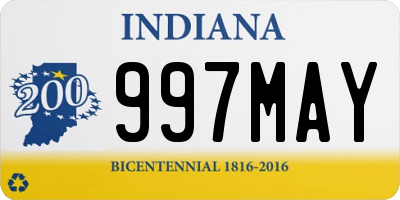 IN license plate 997MAY