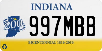 IN license plate 997MBB