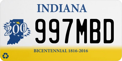 IN license plate 997MBD