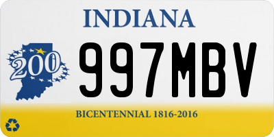 IN license plate 997MBV