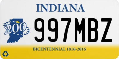 IN license plate 997MBZ