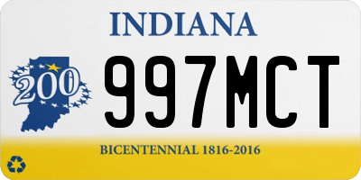 IN license plate 997MCT