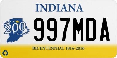 IN license plate 997MDA