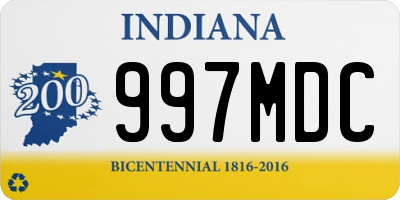 IN license plate 997MDC