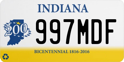 IN license plate 997MDF