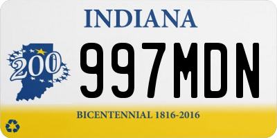 IN license plate 997MDN