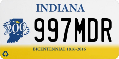 IN license plate 997MDR