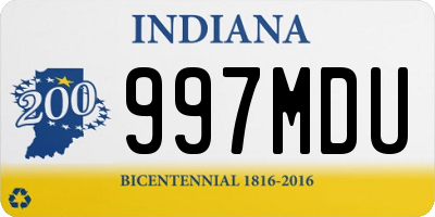 IN license plate 997MDU