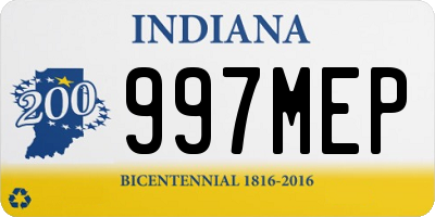 IN license plate 997MEP