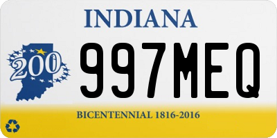 IN license plate 997MEQ