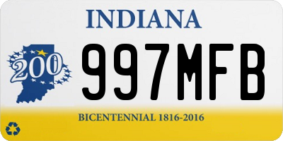 IN license plate 997MFB